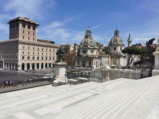 Fototapeta premium on the steps of the Victor Emmanuel monument in Rome