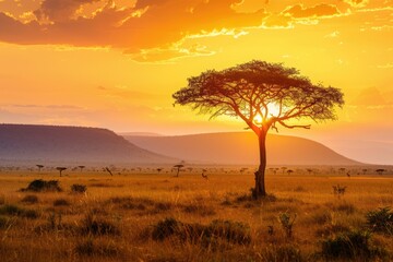 African Big Five Landscape Nature Color