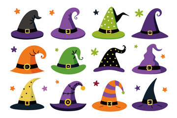 Halloween witch hat vector illustration