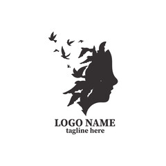 bird face logo design, vector design animal, sillhouette