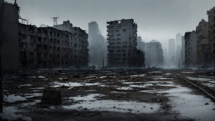 Destroyed city