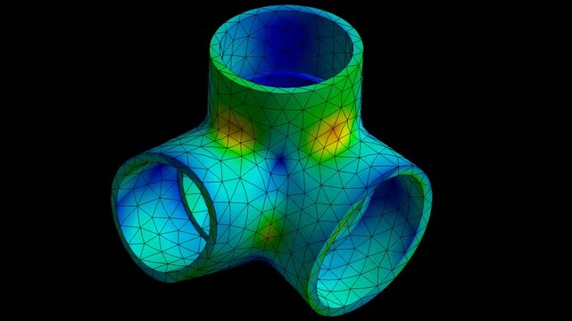Mechanic simulation engineering - Stress and breakpoint analysis of pipe fitting under force and moment conditions