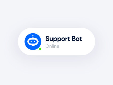 ChatBot button. Online chat window interface element for website or mobile app. Customer support service with artificial intelligence technology. Vector element