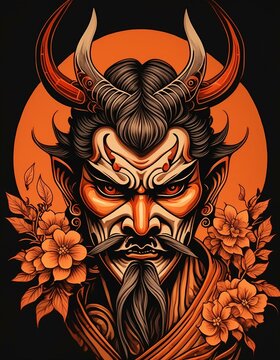 ilustraci&oacute;n de demonios de estilo japon&eacute;s 100