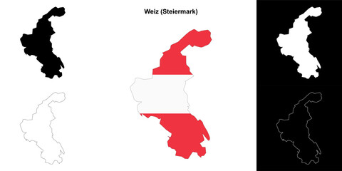 Weiz blank outline map set