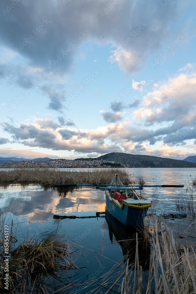 Wall mural boats on the lake