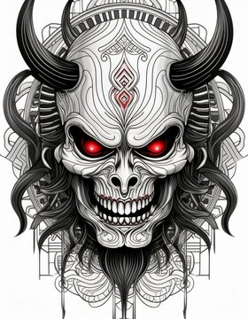 ilustraci&oacute;n de demonios de estilo japon&eacute;s 20