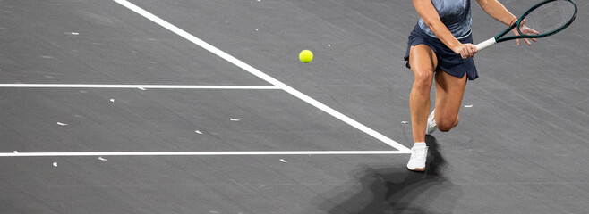 tennis player in action on court