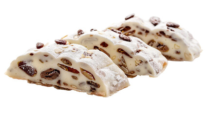Delicious Marzipan Stollen Christmas Dessert on Transparent Background - Traditional German Cake for Holiday Baking, Festive Season Gourmet Food Photography