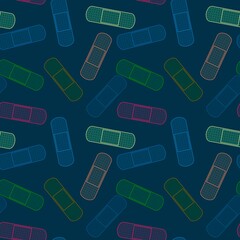 Medicine tape seamless pattern for wrapping paper and fabrics and linens