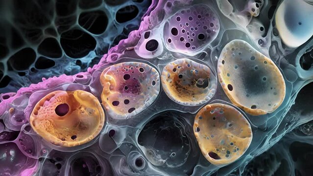 A magnified animation of ependymal cells forming a barrier between the brain tissue and cerebrospinal fluid ensuring its composition remains stable.