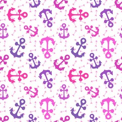 Summer sea anchors seamless pattern for fabrics and clothes and wrapping paper