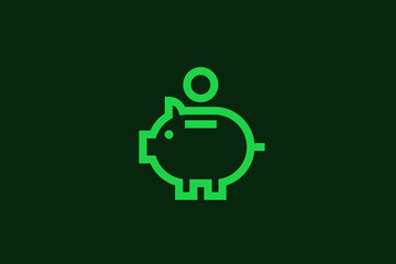 piggy bank illustration in flat style design. Vector illustration.