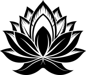 Lotus flower vector illustration silhouette design white background