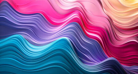 Abstract Fluid Wave Design in Vibrant Purple and Turquoise 3D Art, Modern Minimalist Background, Colorful Fluid Dynamics, Creative Digital Wallpaper, Visual Spectrum, Artistic Flow Patterns