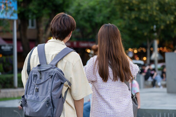 tourists exploring city sights, travel concept