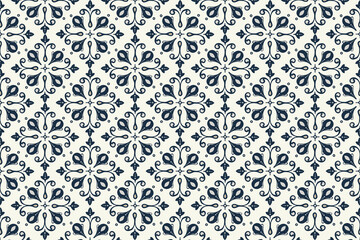 Vector damask seamless pattern background. Classical old fashioned damask ornament, royal victorian seamless texture for wallpapers, textile, wrapping