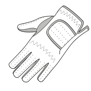 recommend clip art: golf glove black and white outline vector illustration
