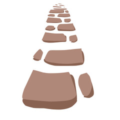 Stone path way Illustration. Footpath clipart.