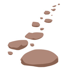 Stone path way Illustration. Footpath clipart.