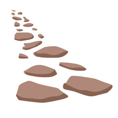 Stone path way Illustration. Footpath clipart.