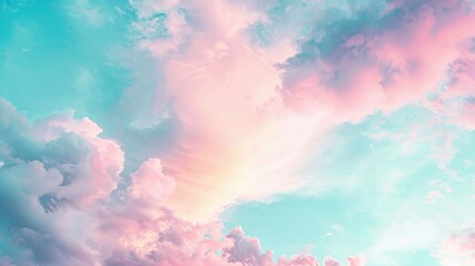 pink and blue pastel background. soft and sweet texture of watercolor clouds for wallpaper and banner.