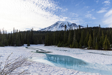 landscape with lake and mountains