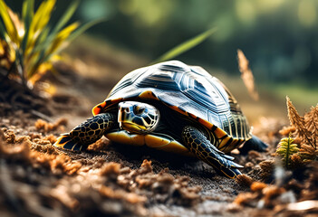 Photo of a turtle on the ground