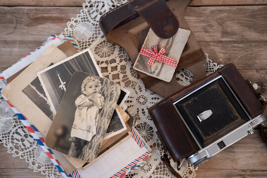 Antique black and white photo, children's vintage photographs 1960s - 1970s, memory Family heirlooms, ancestral memory, family ties, sentimental journey