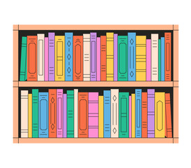 Books, literature. Colorful books covers. Reading and knowledge. World Book Day. Vector illustration in flat style