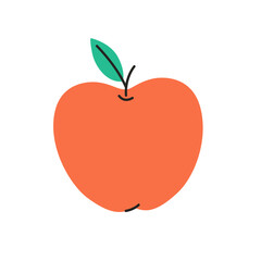 Fresh apple. Summer fruit. Healthy food. Vector illustration in flat style