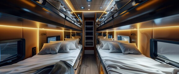 Comfortable Sleeper Bus With Individual Pods