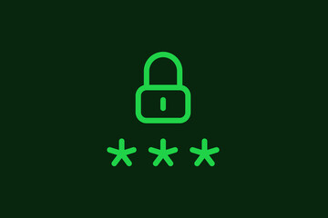 Password protection illustration in flat style design. Vector illustration.