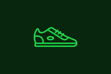 Concept of sports shoes in a flat style. School education thin line icon. Children education editable stroke icon. Vector illustration
