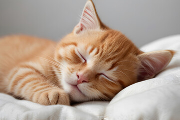 cat sleeping on a pillow