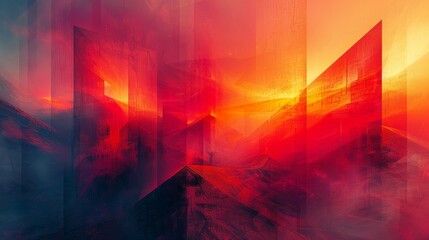 Obraz premium Sense of Movement and Dynamism in Overlapping Intersecting Geometric Shapes Series.