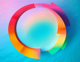 Obraz premium Liquid colorful circle background with empty space for text message. Quotes backdrop, business presentation, wallpapers. Circle abstract motion colours.