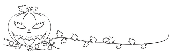 Line art pumpkin illustration  background halloween day