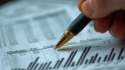 Business analyst checking in financial statement for audit internal control system. Accounting and Financial Concept