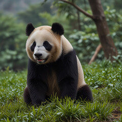 Obraz premium View of a Wild Panda Bear in Its Natural Habitat