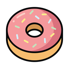 Simple Donut colorful icon Illustration. The icon illustration can be used for websites, print templates, presentation templates, illustrations, etc