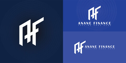 Fototapeta premium Abstract initial letters AF or FA logo in white color isolated on multiple background colors. The logo is suitable for accounting and financial logo vector design illustration inspiration templates.