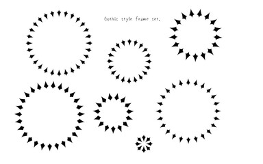 ゴシックっぽい円フレーム セット。菱形の円フレームセット。
