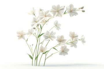 Obraz premium Elegant White Flowers on a Simple Background, Delicate Blooms Captured in Minimalist Plant Photography Art, Perfect for Modern Home Decor, Nature Inspired Wall Art and Tranquil Aesthetic
