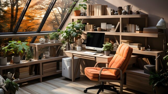 Sleek and minimalist office desk: enhancing productivity in a modern workspace