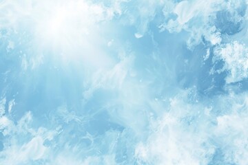 Fototapeta premium Dramatic blue cloudscape with billowing white puffy clouds. Scenic outdoor atmosphere concept.