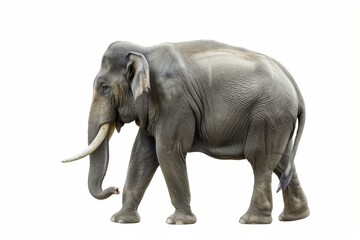 Obraz premium there is a large elephant walking on a white surface