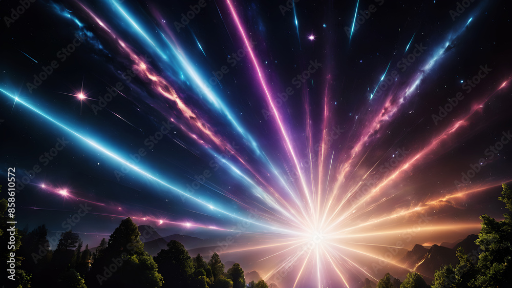 Sticker create an abstract background that evokes the feel of a celestial event, such as a starburst or supe