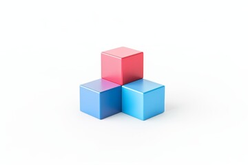 Three Colorful Cubes Arranged in a Simple Pattern