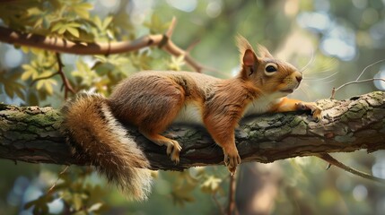Obraz premium lazy squirrel. 